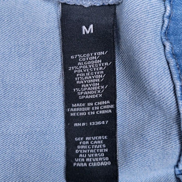 Altar'd State Denim Shorts Romper, Stretch, Light Blue, Size Medium - Picture 5 of 5